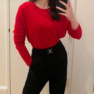 Theory Karenia Cashmere Sweater in Red Geranium, Sz S